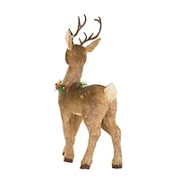 Figurine renne en paille brune