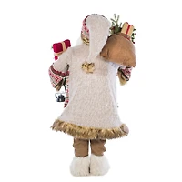 grey and Green Fabric Nordic Santa Claus Figurine Lantern and Gifts To Spare