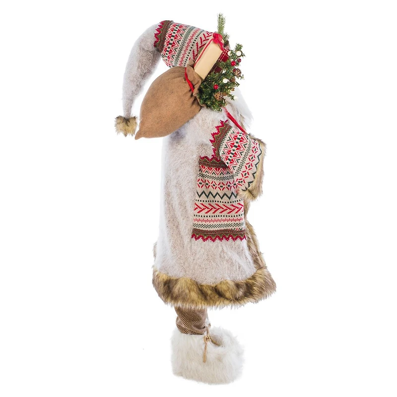 grey and Green Fabric Nordic Santa Claus Figurine Lantern and Gifts To Spare