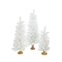 Frosted White Plastic Scotch Pine Trees