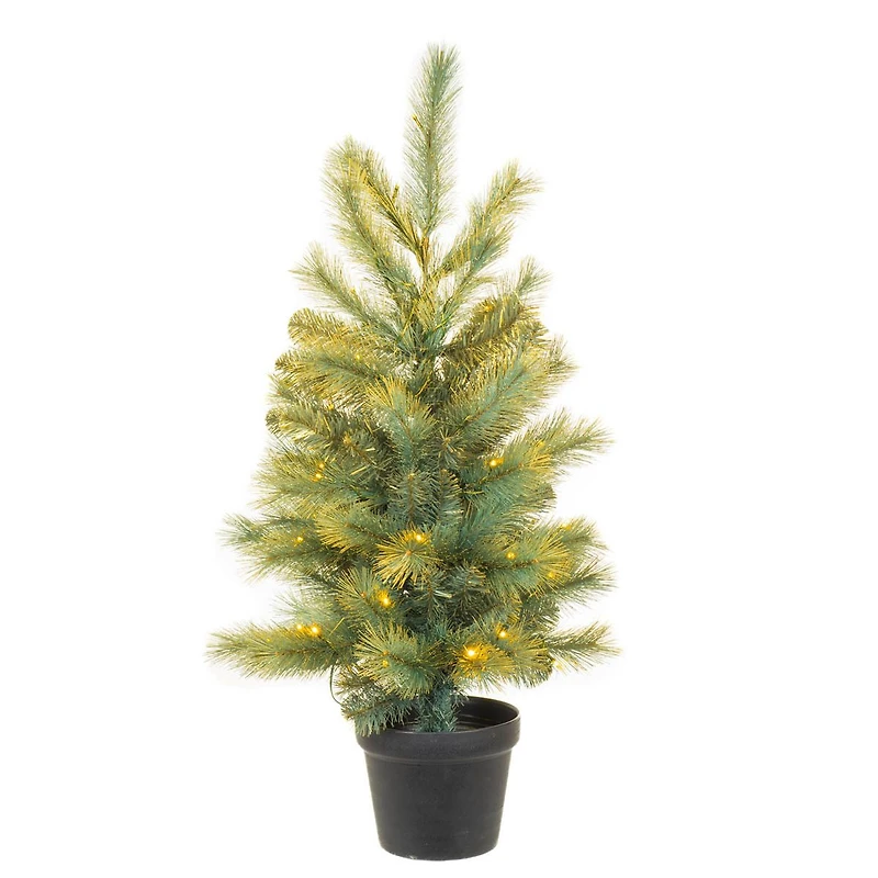 Gold Pvc Pine Warm White LED Christmas Tree