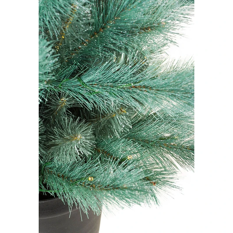 Sea Green Pvc Spruce Warm White LED Christmas Tree 98 Tips. and Black Pot Base