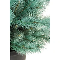 Sea Green Pvc Spruce Warm White LED Christmas Tree 98 Tips. and Black Pot Base