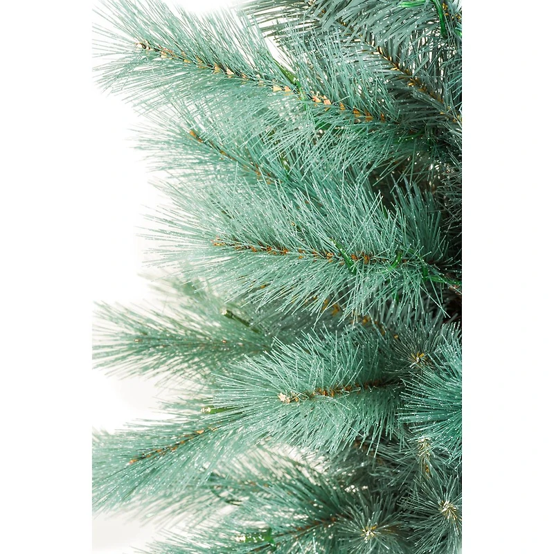 Sea Green Pvc Spruce Warm White LED Christmas Tree 98 Tips. and Black Pot Base