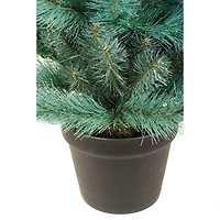 Sea Green Pvc Spruce Warm White LED Christmas Tree 98 Tips. and Black Pot Base