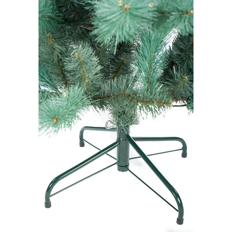 Green Pvc Spruce Warm White LED Christmas Tree 319 Tips. and Metal Pedestal Base