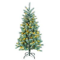 Green Pvc Spruce Warm White LED Christmas Tree 319 Tips. and Metal Pedestal Base