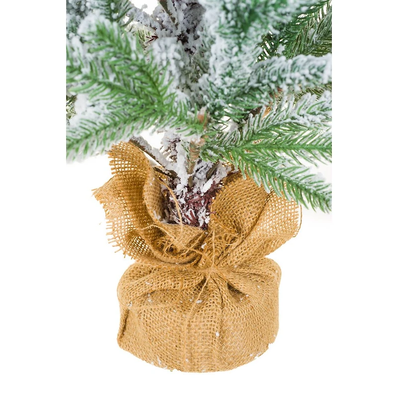 Flocked White and Green Plastic Norway Spruce Table Top Tree