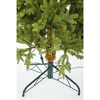 Forest Green Plastic Douglas Fir Warm White LED Tree Metal Base