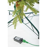 Forest Green Plastic Douglas Fir Warm White LED Tree Metal Base