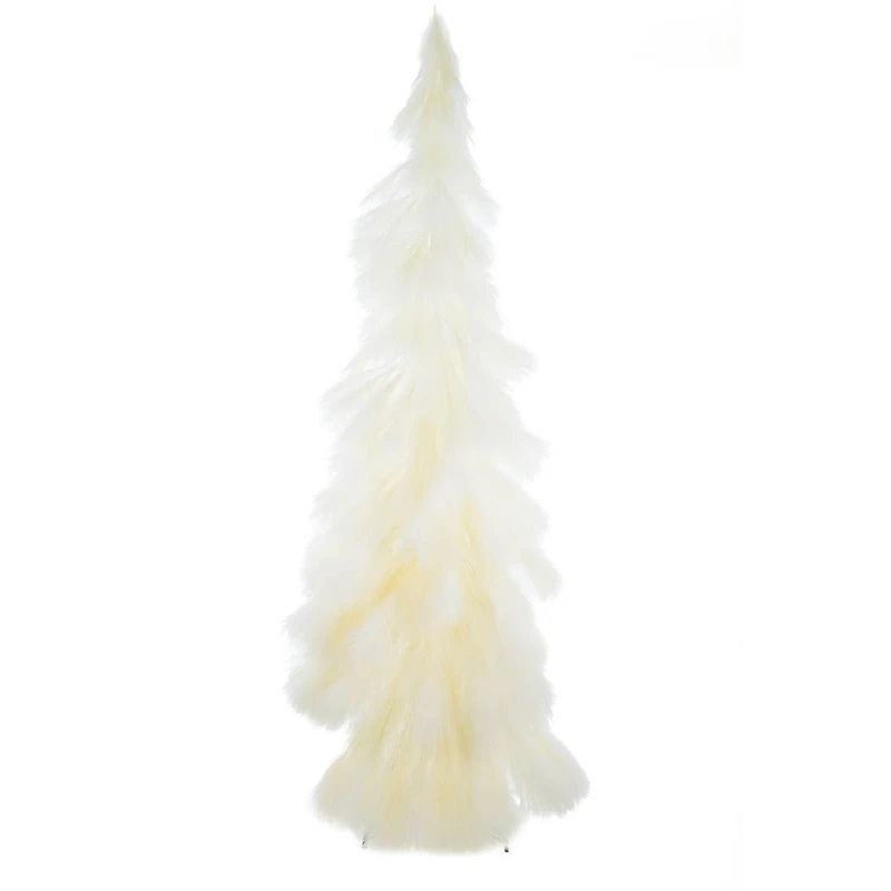 White Plastic Feather Pine Tree