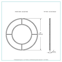 Elune Matte Black Round Mirror