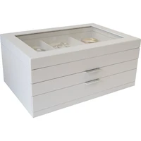 Mele and Co Misty Oceanside Wooden Jewellery Box - Grey