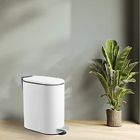 Corbeille ovale à fermeture douce, 5 L - Blanche