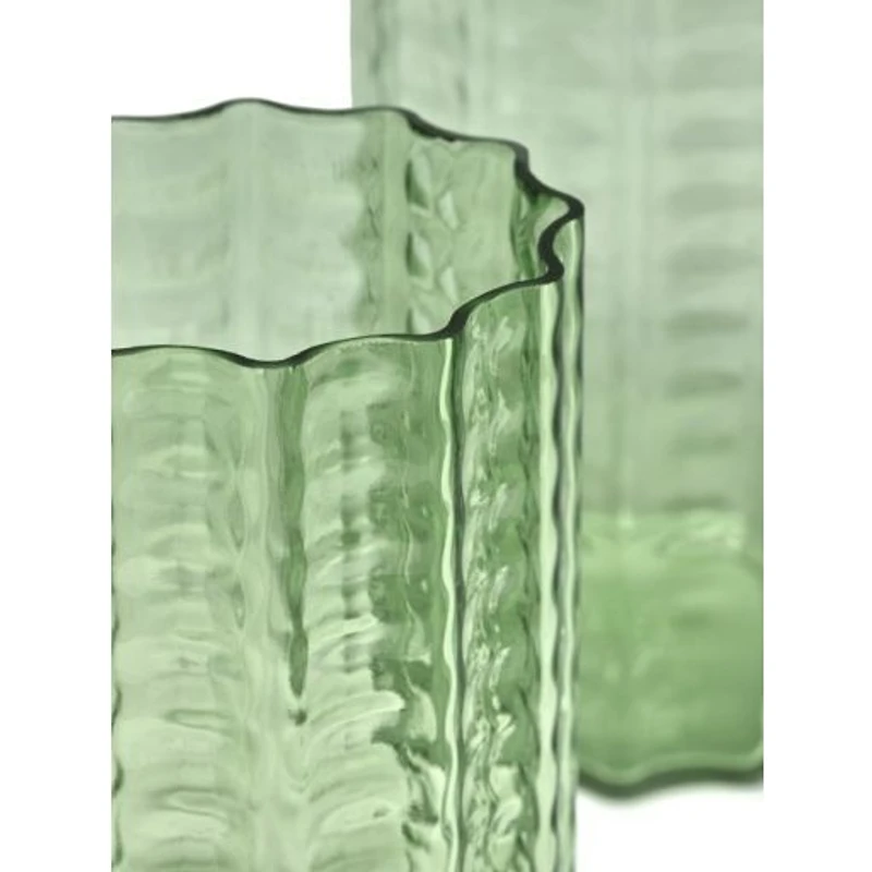 Waves Green Blown Glass Vase