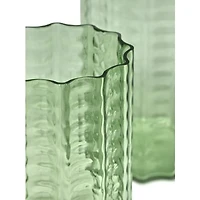 Waves Green Blown Glass Vase