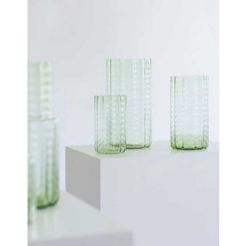 Waves Green Blown Glass Vase