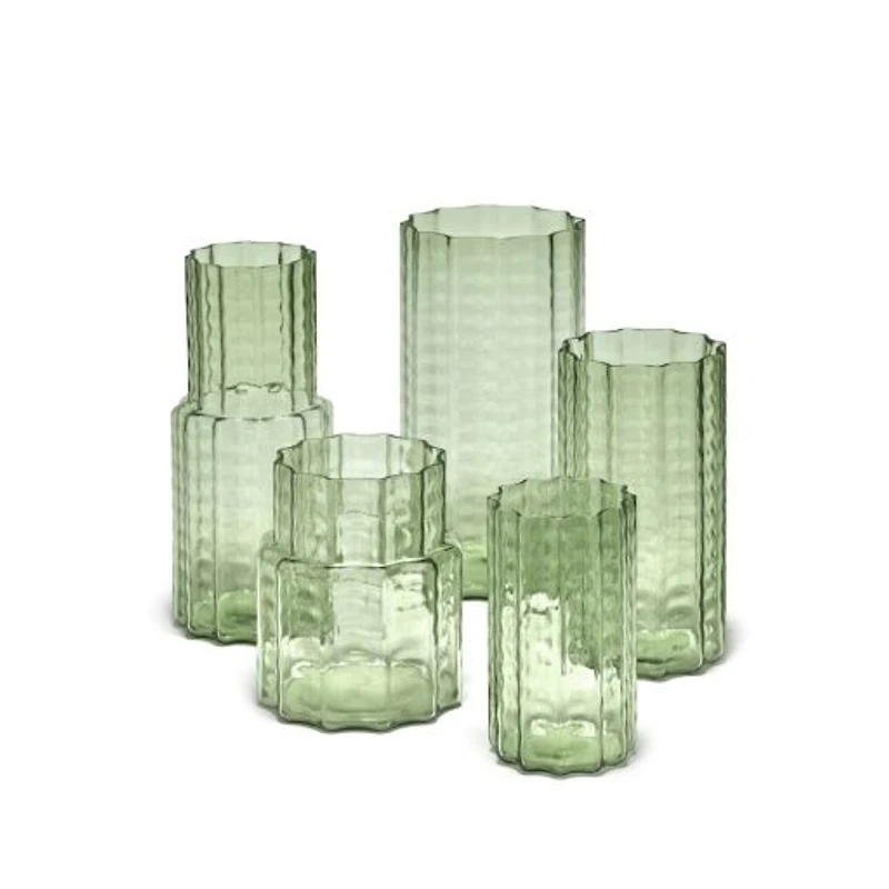 Waves 04 Green Blown Glass Vase