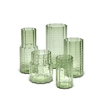 Waves 04 Green Blown Glass Vase