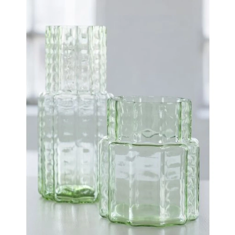 Waves 04 Green Blown Glass Vase