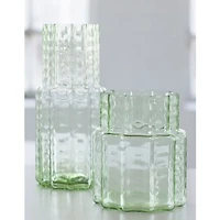 Waves 04 Green Blown Glass Vase