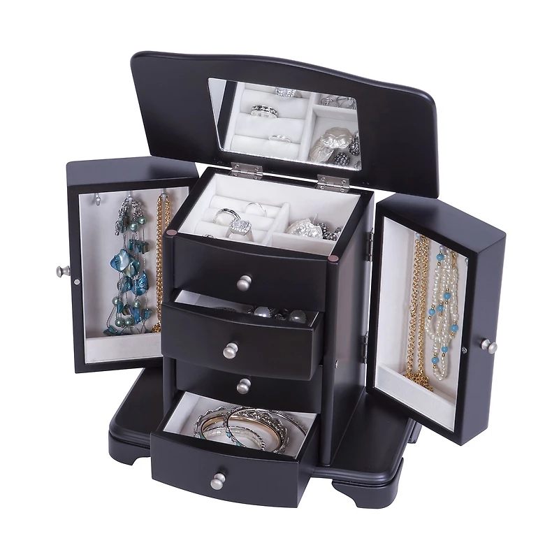 Mele and Co Kennedy Finish Wooden Jewellery Box - Java