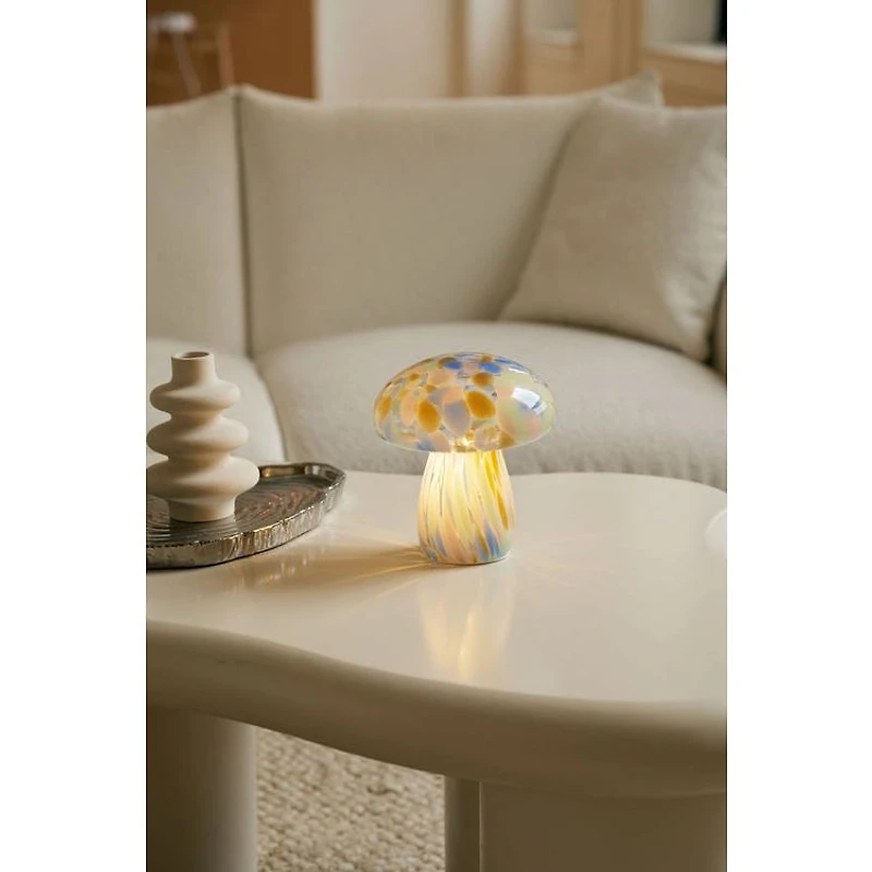Portable Tall Open Top Glass Mushroom Lamp