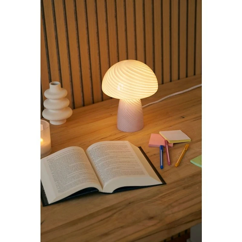 Glass Mushroom Table Lamp - Lilac