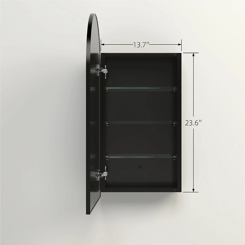Madison Arch Black Medicine Cabinet 18"x30" by Haute Deco