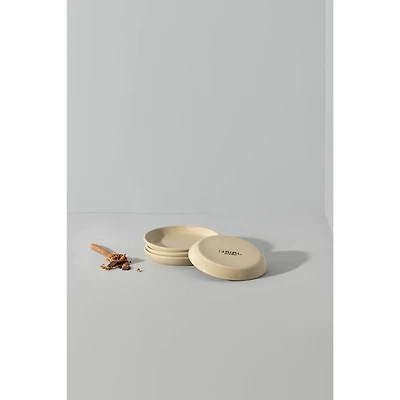 Ensemble de 4 assiettes plates Edan 13 cm - Crème mouchetée