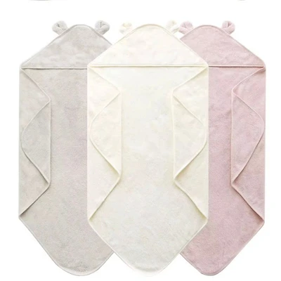 Ensemble de 3 Capes de bain pour bébé en coton biologique par Beba