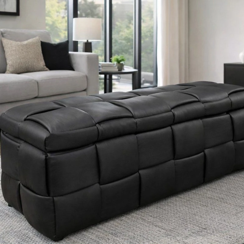 Ottoman de rangement - Noir