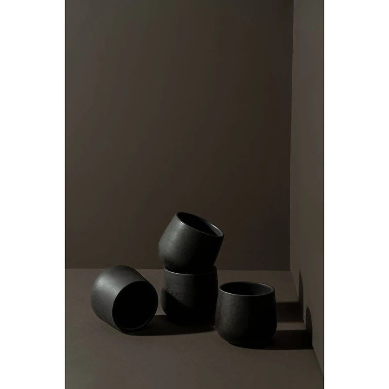 Set of 4 Edan Coffee Cups - Matte Black