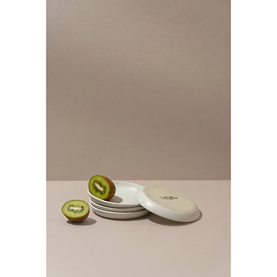 Ensemble de 4 assiettes plates Edan 13 cm - Blanc mat
