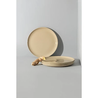 Ensemble de 4 assiettes plates Edan 28,5 cm - Crème mouchetée