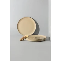 Ensemble de 4 assiettes plates Edan 28,5 cm - Crème mouchetée