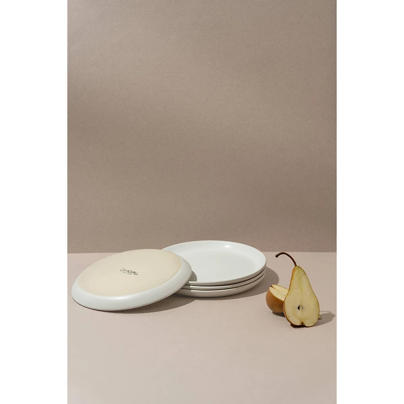 Ensemble de 4 assiettes plates à dessert Epa - Blanc mat