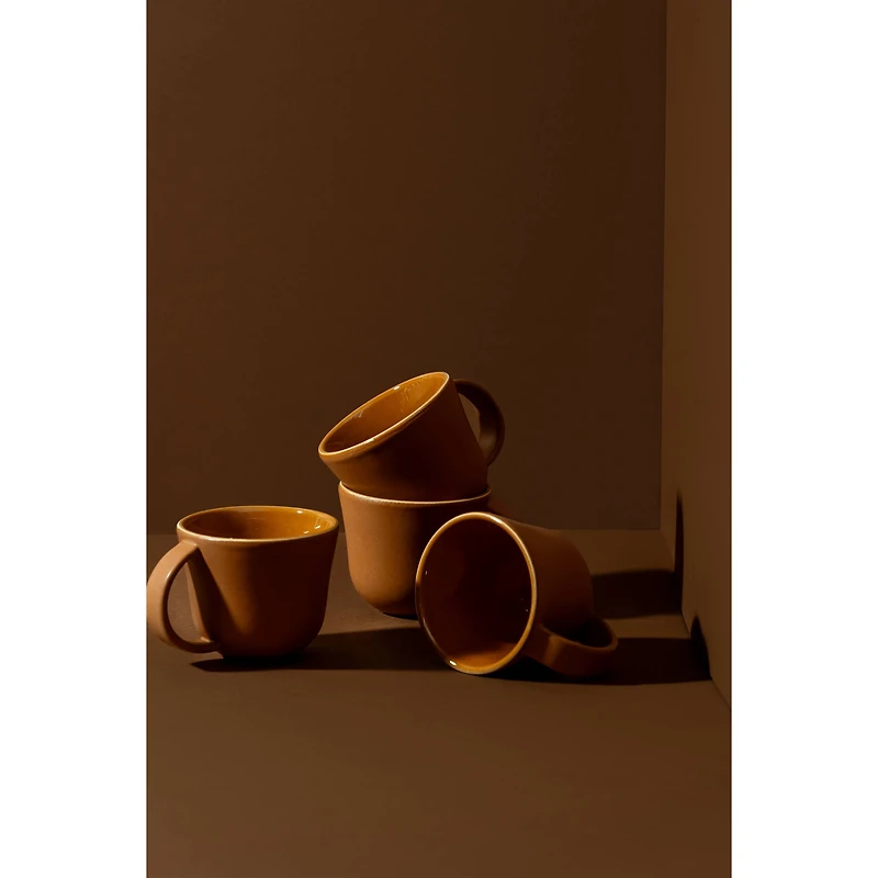Set of 4 Osun Coffee Mugs 6.7 oz - Terracotta