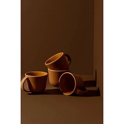 Set of 4 Osun Coffee Mugs 6.7 oz - Terracotta
