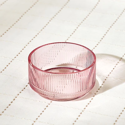 Brilliant Ribbed Dip Bowls, Set of 4 - Pink