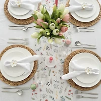 Set of 4 White Daisy Napkin Rings