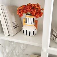 Square Handles Painted Vase