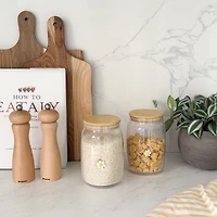 Daisy Jar with Wood Cover - 1000ml