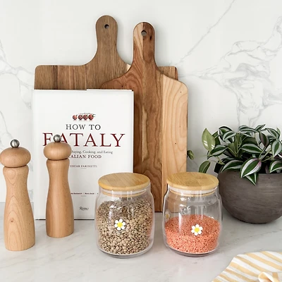 Daisy Jar with Wood Cover - 800ml