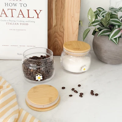 Daisy Jar With Wood Cover - 500ml