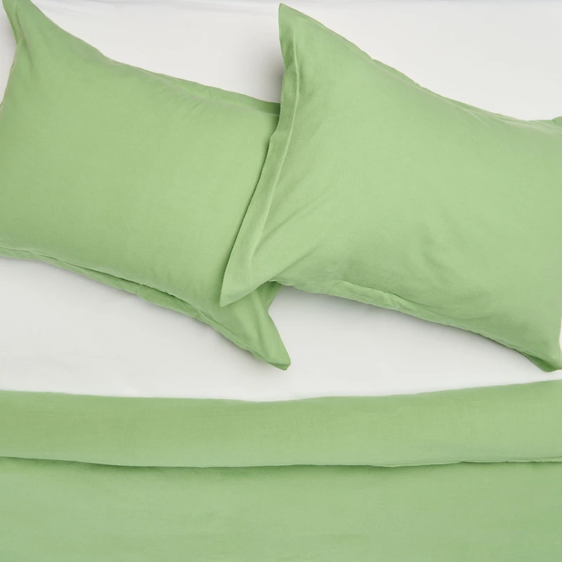 Luxury Solid Flannel Duvet Cover Set