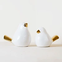 Set of 2 Gold Tipped Finch Birds