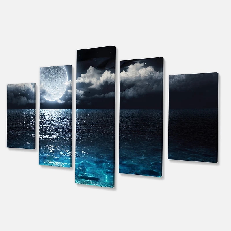 Toile imprimée « Romantic Full Moon Over Sea »