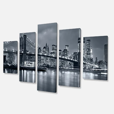 Panorama New York City at Night Canvas Print