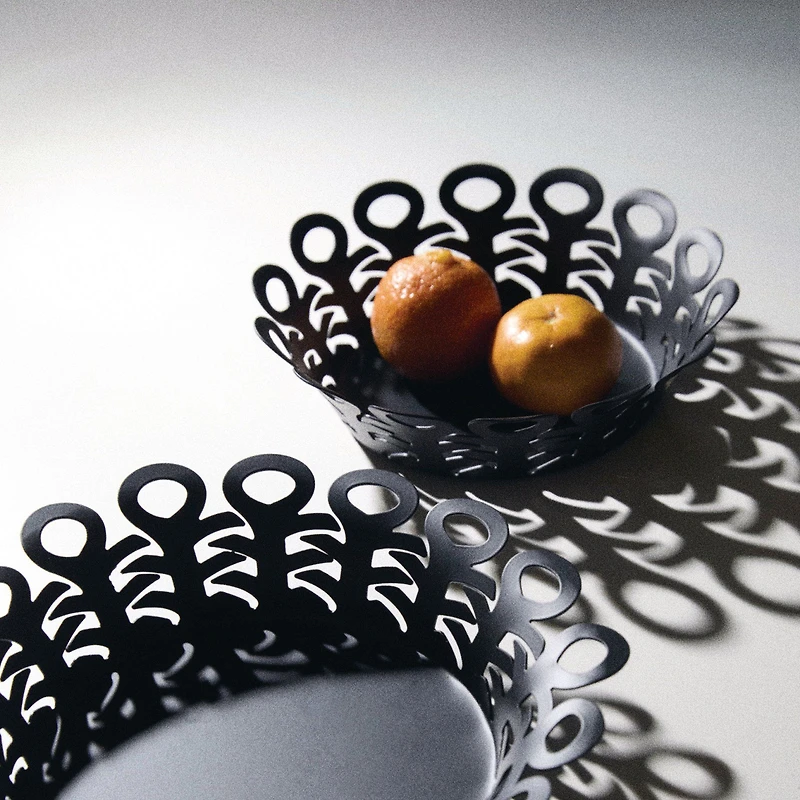 Alessi Vimini Panier noir en acier inoxydable
